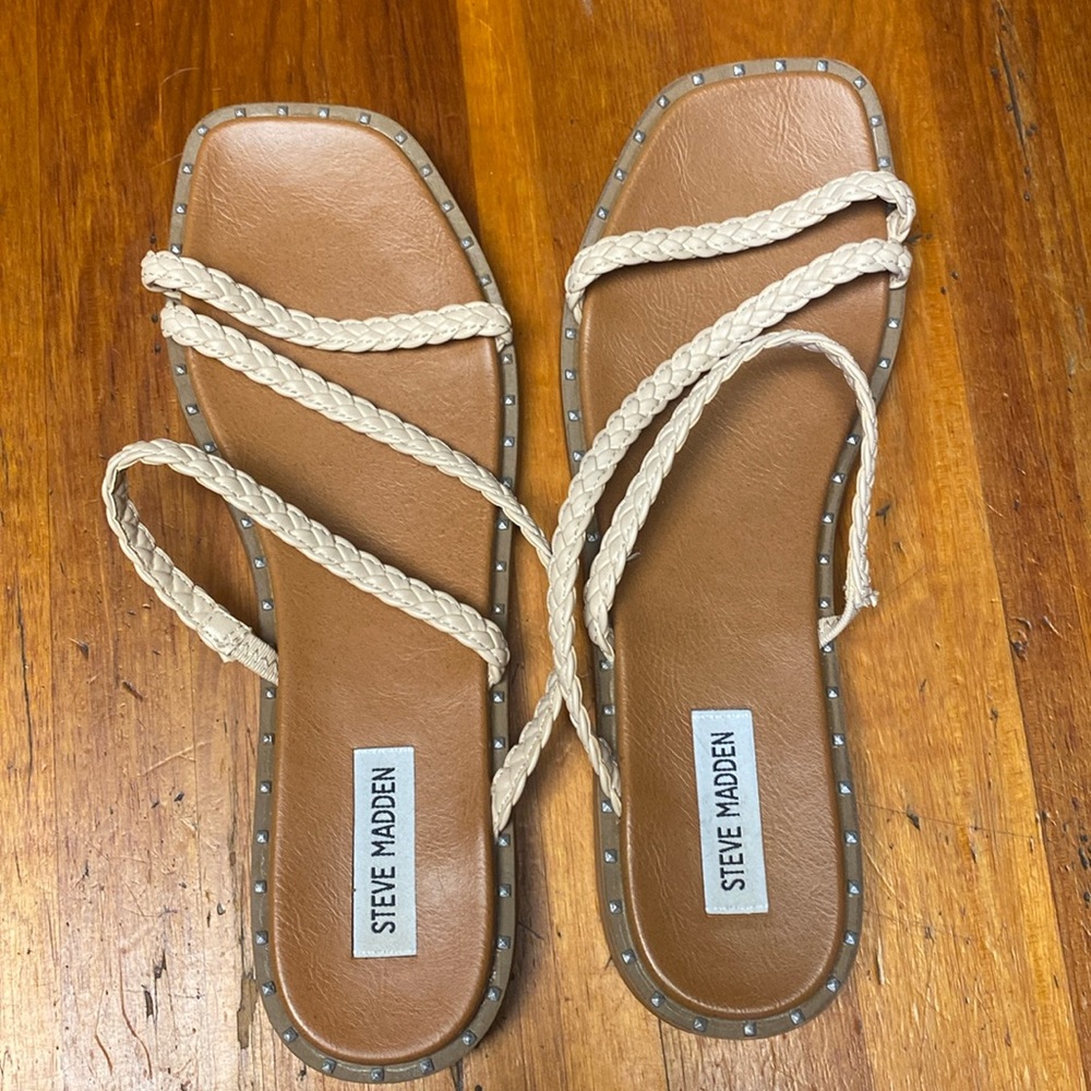 Steve Madden Tan Braided Sandals